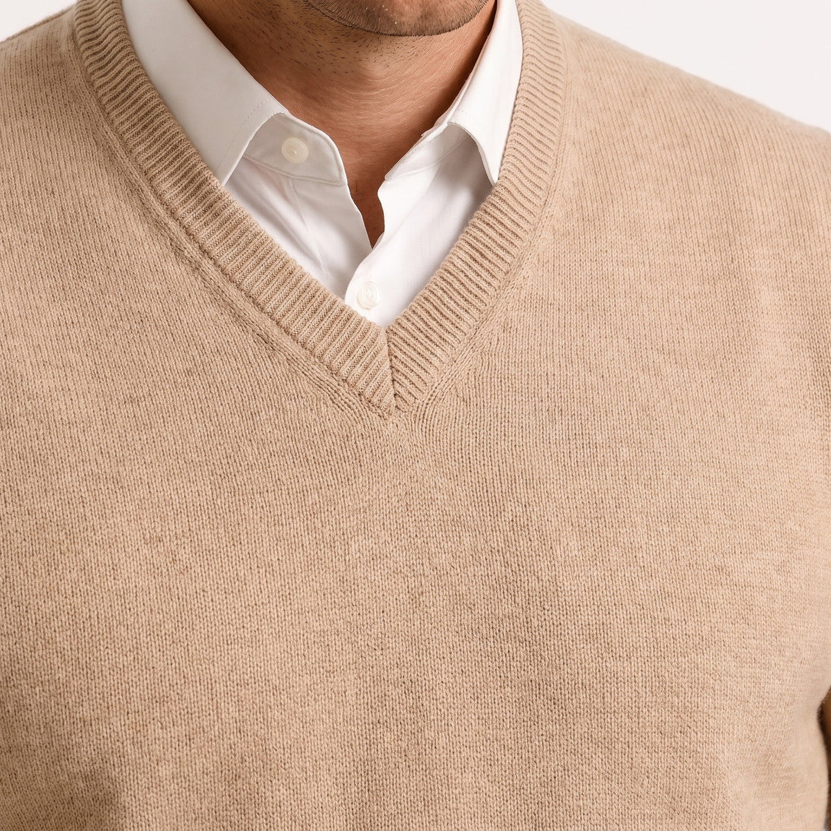 V-Ausschnitt Pullover Herren | Feinstrick | Klassisch | Rippbündchen