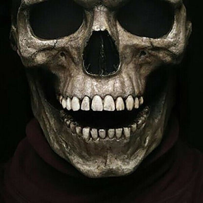 Totenkopf Maske mit Beweglichem Kiefer | Latex | Vollkopf | Grau oder Weiß-Chaps Herrenmode