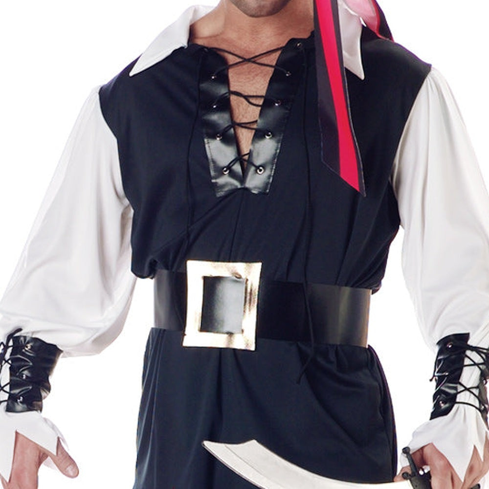 Piraten Kostüm Herren | Hemd | Hose | Kopftuch | Augenklappe-Chaps Herrenmode