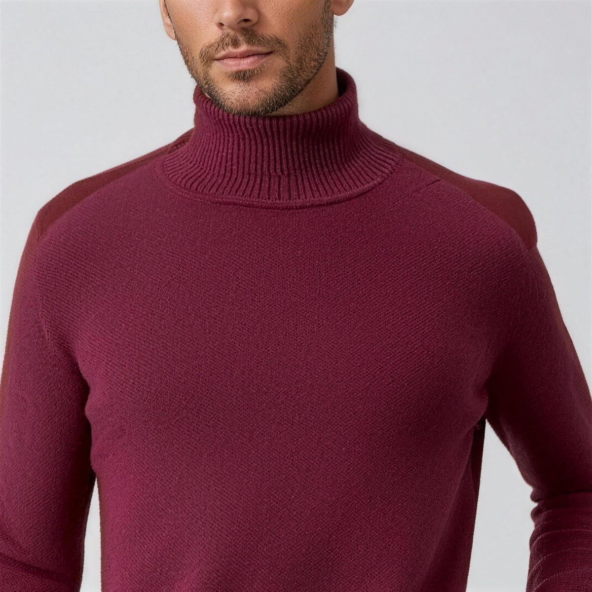 Rollkragenpullover Herren | Feinstrick | Gerippter Kragen | Gerader Schnitt