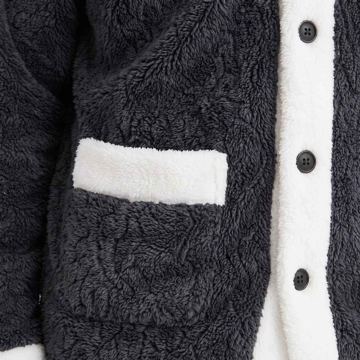 Schlafanzug Herren | Lang | Korallenfleece | Zweiteilig | Knopfjacke