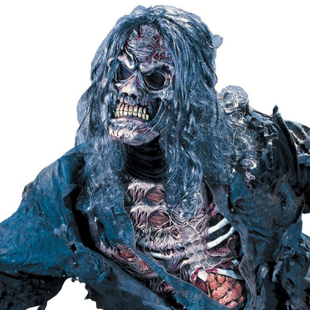 Zombie Kostüm Erwachsene | Blau | Oberteil | Hose | Maske-Chaps Herrenmode