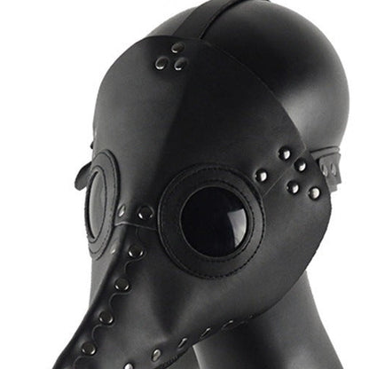 Pestarzt Maske | Kunstleder | Nieten | Langer Schnabel | Riemen-Chaps Herrenmode