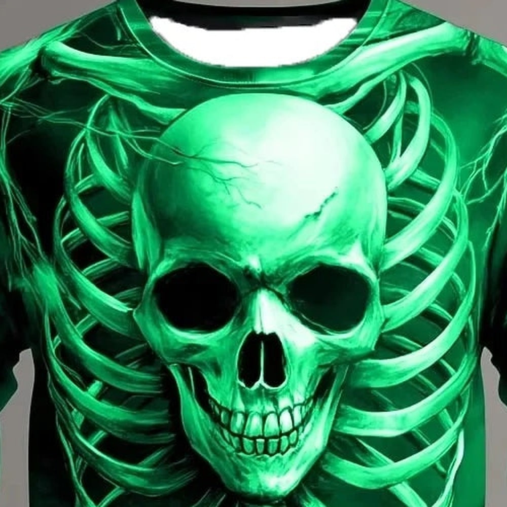 Totenkopf Langarmshirt | Skelett | Allover Print | 4 Farben-Chaps Herrenmode