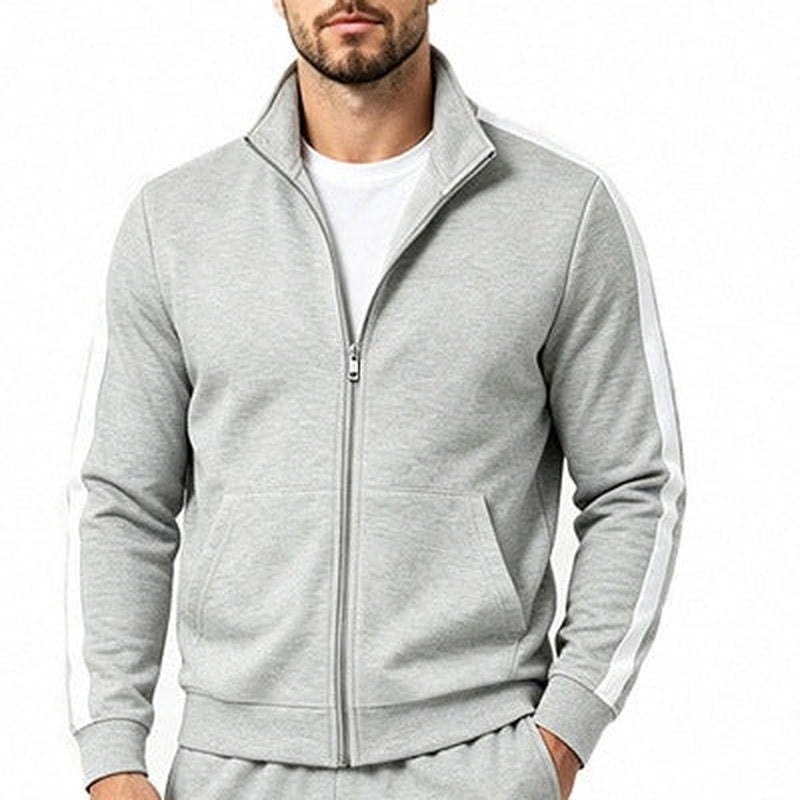 Trainingsanzug Herren mit Kontraststreifen | Stehkragenjacke | 7 Farben-Chaps Herrenmode