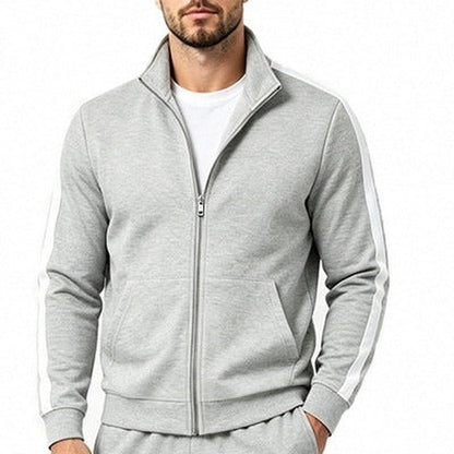 Trainingsanzug Herren mit Kontraststreifen | Stehkragenjacke | 7 Farben-Chaps Herrenmode