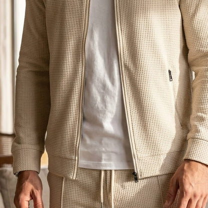 Leichter Jogginganzug Herren | Waffelstruktur | Hemdkragen | 5 Farben