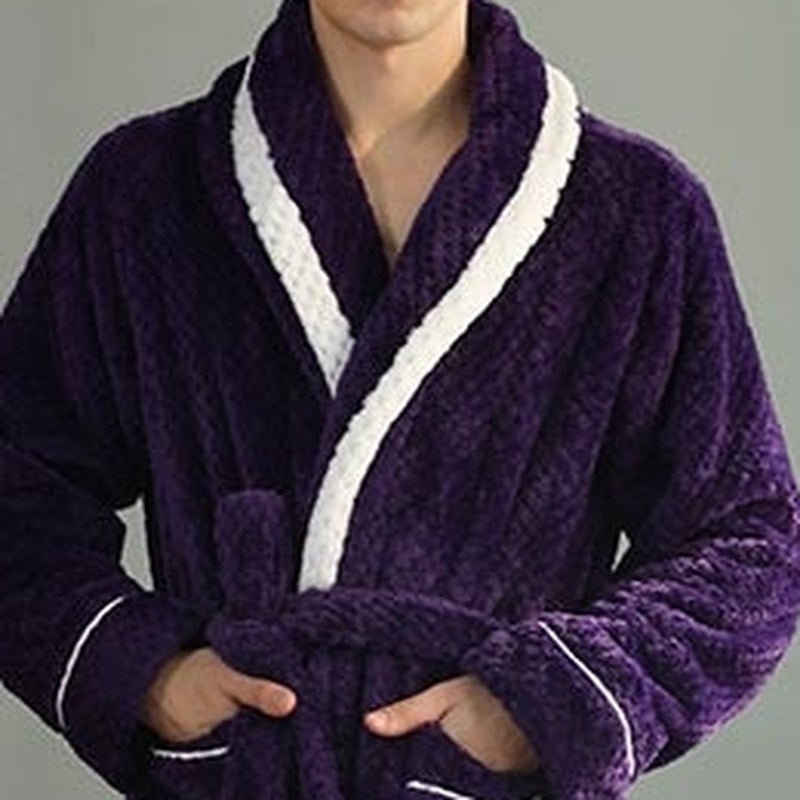 Fleece Bademantel Herren | Schalkragen | 2 Farben-Chaps Herrenmode