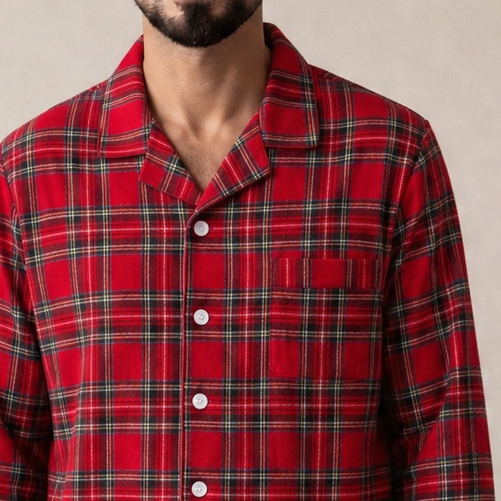 Flanell Schlafanzug Herren | Karomuster | 3 Farben