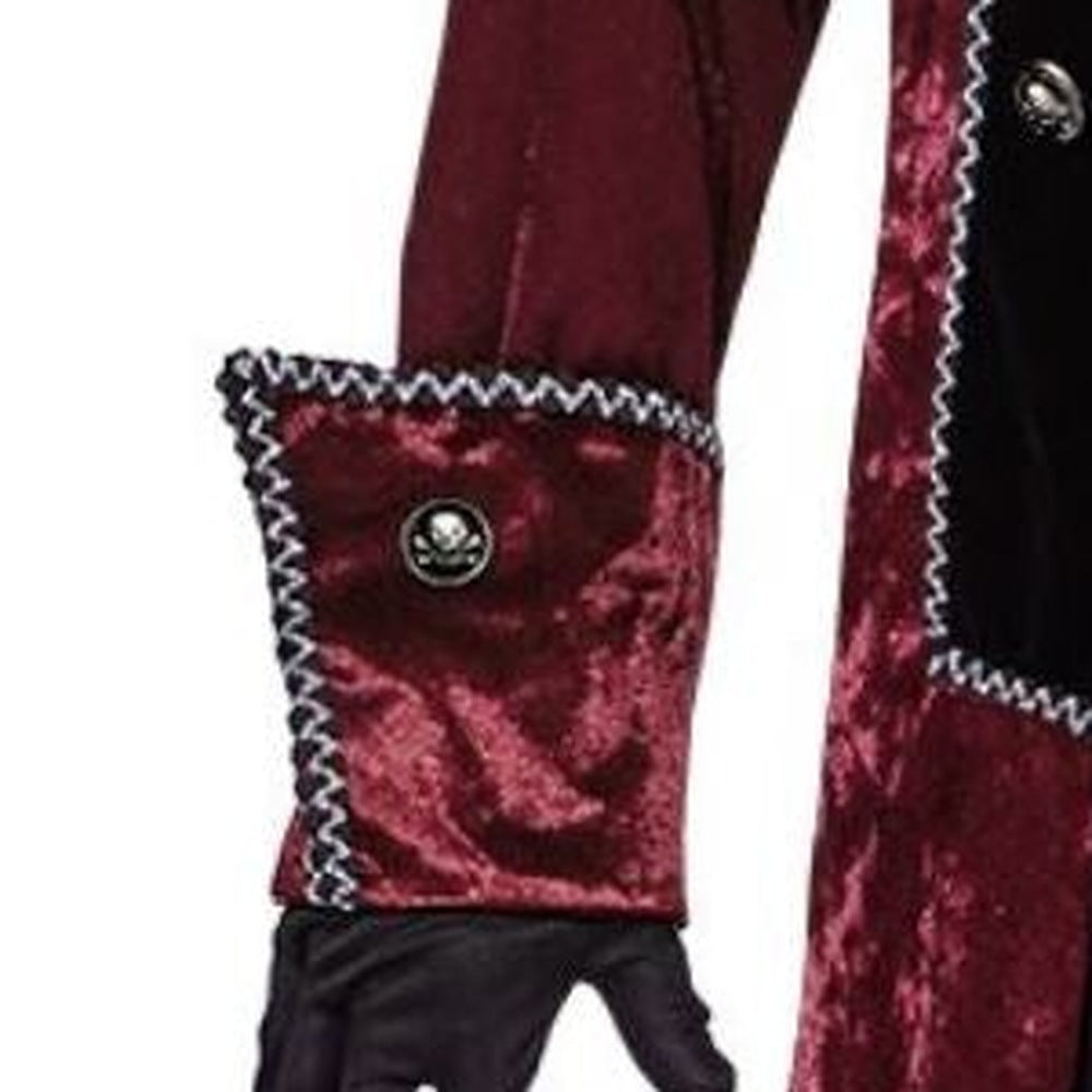 Vampir Kostüm Männer | Weinroter Gehrock | Weste | Jabot | Zylinder-Chaps Herrenmode