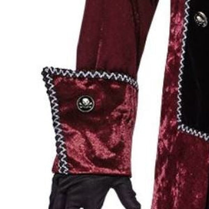 Vampir Kostüm Männer | Weinroter Gehrock | Weste | Jabot | Zylinder-Chaps Herrenmode