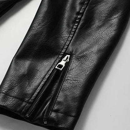 Skelett Bikerjacke Herren | Kunstleder | Knochen Applikationen | Schwarz-Chaps Herrenmode