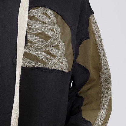 Patchwork Skelett Hoodie Herren | Bestickte Knochen | Oversized | 2 Farben-Chaps Herrenmode