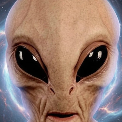 Alien Maske | Latex | Vollkopf mit Halsteil | Große Augen