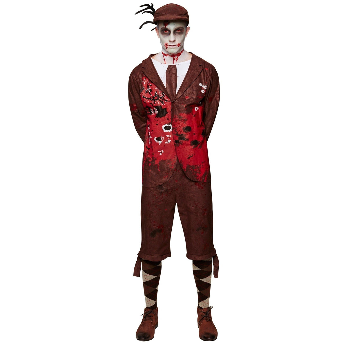Zombie Jäger Kostüm | Jacke | Kniebundhose | Mütze mit Geweih