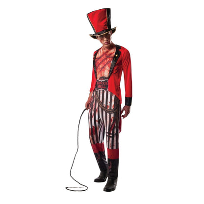 Zirkusdirektor Kostüm | Zombie | Frack Overall | Zylinder-Rot-Standard-Chaps Herrenmode