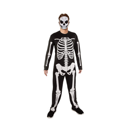 Skelett Overall Herren | Knochen Print | Halloween-Schwarz-Weiß-M-Chaps Herrenmode