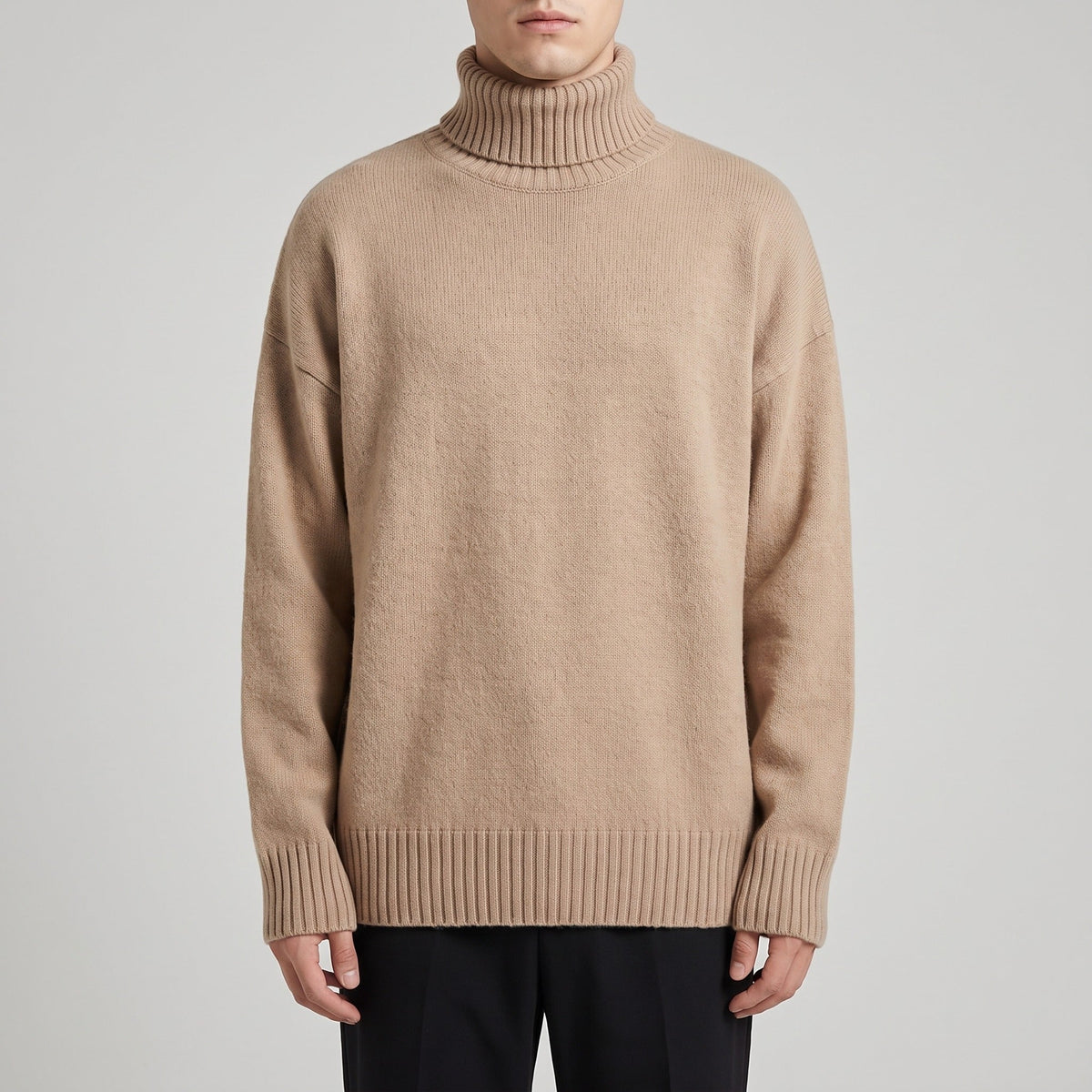 Oversized Rollkragenpullover Herren | Strick | Überschnittene Schultern
