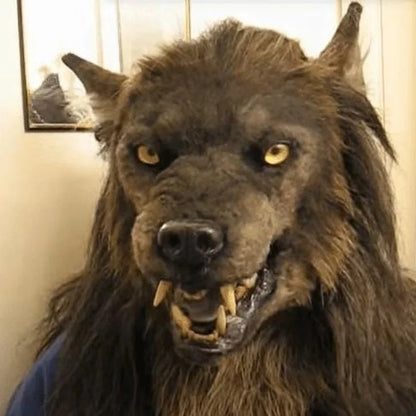 Werwolf Maske | Latex | Vollkopf | Fell | Reißzähne
