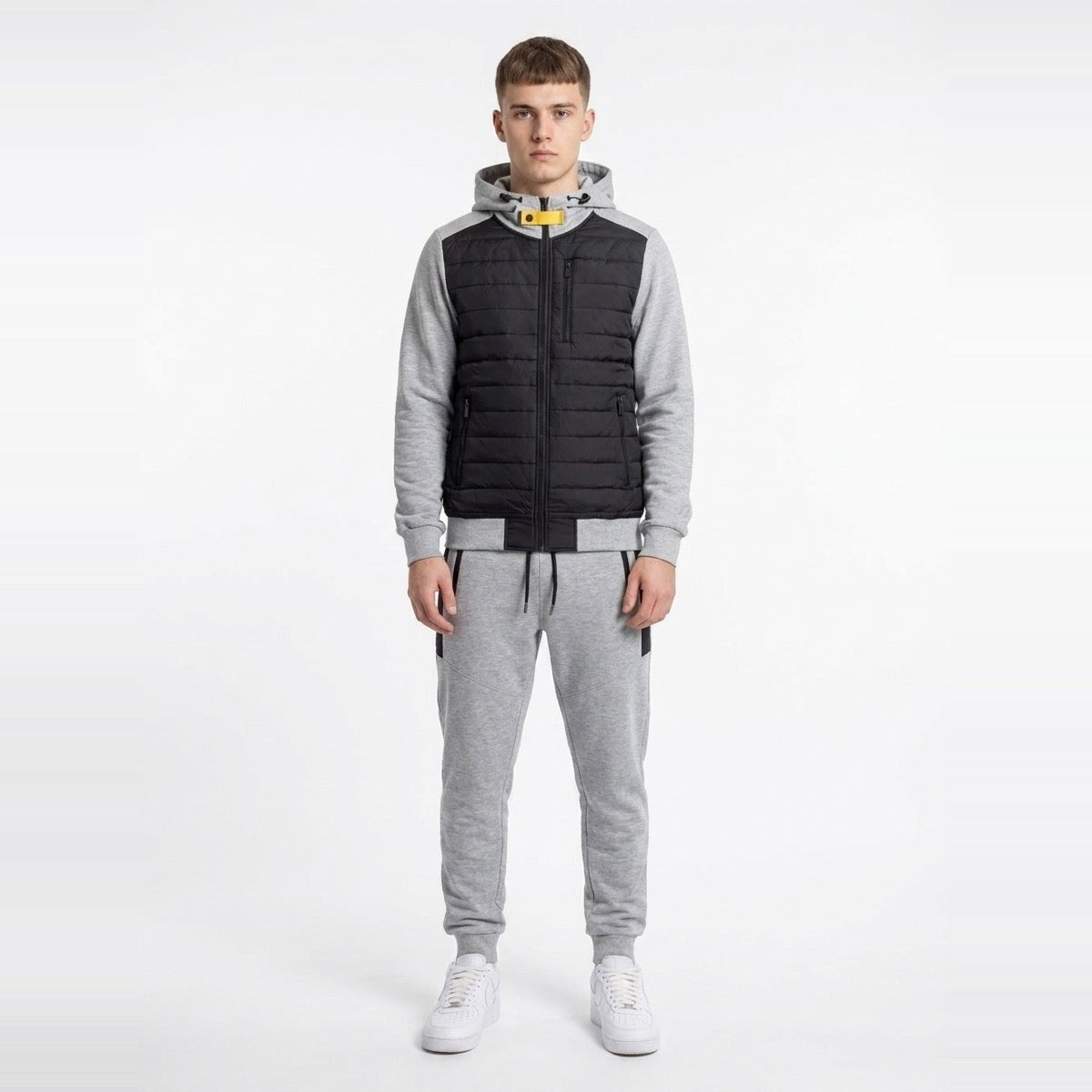 Hybrid Trainingsanzug Herren | Gesteppte Kapuzenjacke | Jogginghose