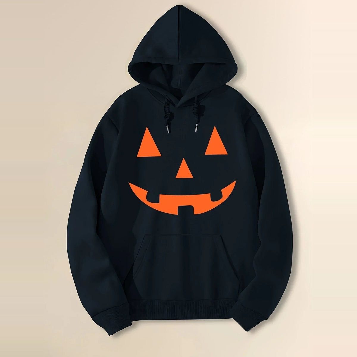 Kürbisgesicht Hoodie | Halloween | Oranger Print | 4 Farben-Schwarz-S-Chaps Herrenmode