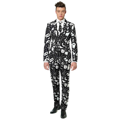 Halloween Anzug Herren | Geister, Särge, Skelette | Sakko, Hose, Krawatte