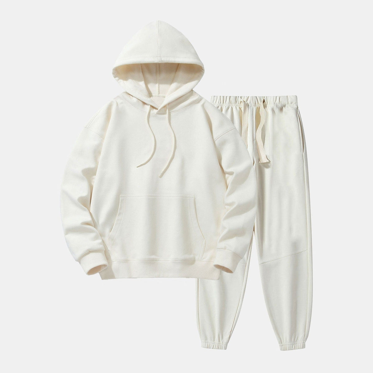Relaxed Jogginganzug Herren | Hoodie und Jogginghose | 7 Farben-Creme-M-Chaps Herrenmode