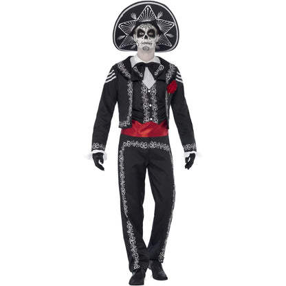 Dia de los Muertos Kostüm Herren | Sombrero | Jacke | Hose-Schwarz-S-Chaps Herrenmode