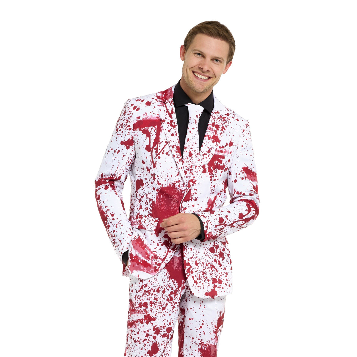 Blutiger Anzug Herren | Weiß | Blutspritzer | Sakko, Hose, Krawatte