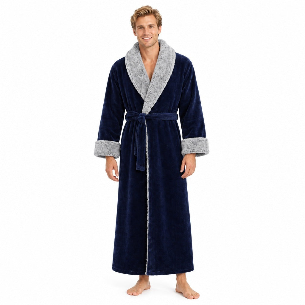 Korallenfleece Bademantel Herren | Schalkragen | 3 Farben