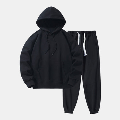 Relaxed Jogginganzug Herren | Hoodie und Jogginghose | 7 Farben-Schwarz-M-Chaps Herrenmode