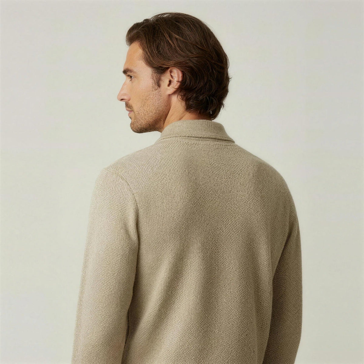 Polopullover mit Reißverschluss Herren | Strukturstrick | Langarm