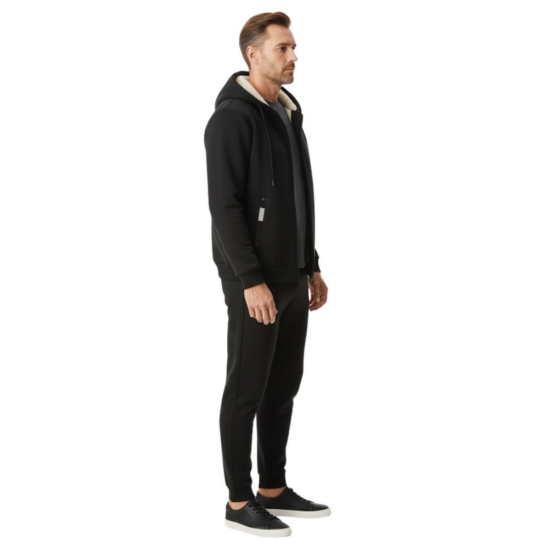 Trainingsanzug Herren mit Fleecefutter | Kapuzenjacke | Reißverschluss-Chaps Herrenmode