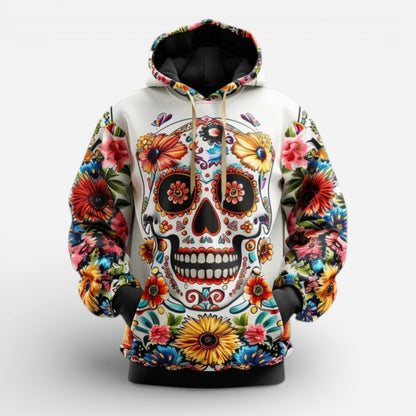 Tag der Toten Hoodie | Totenkopf Blumen Print | 4 Designs