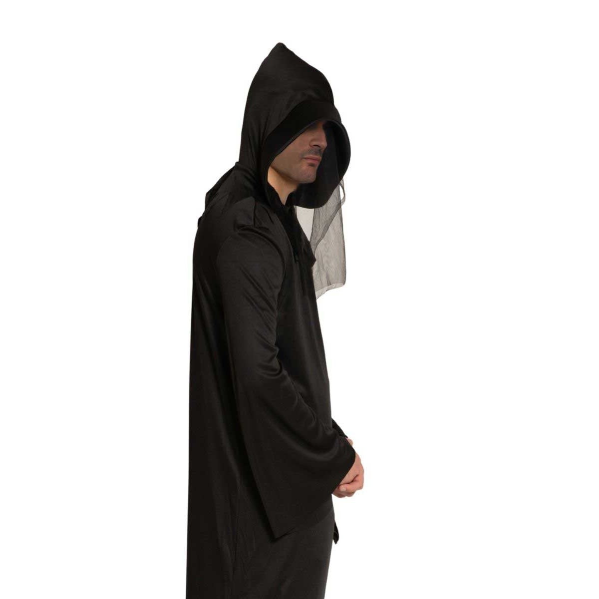 Sensenmann Robe | Kapuze | Gesichtsschleier | Schwarz
