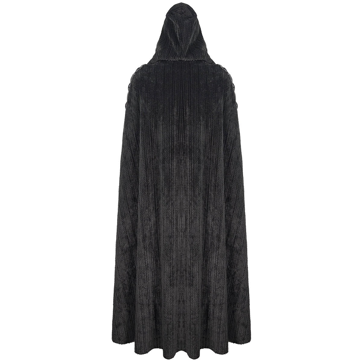 Gothic Umhang Herren | Kapuze | Chenille | Schnallenriemen | Schnürung-Chaps Herrenmode