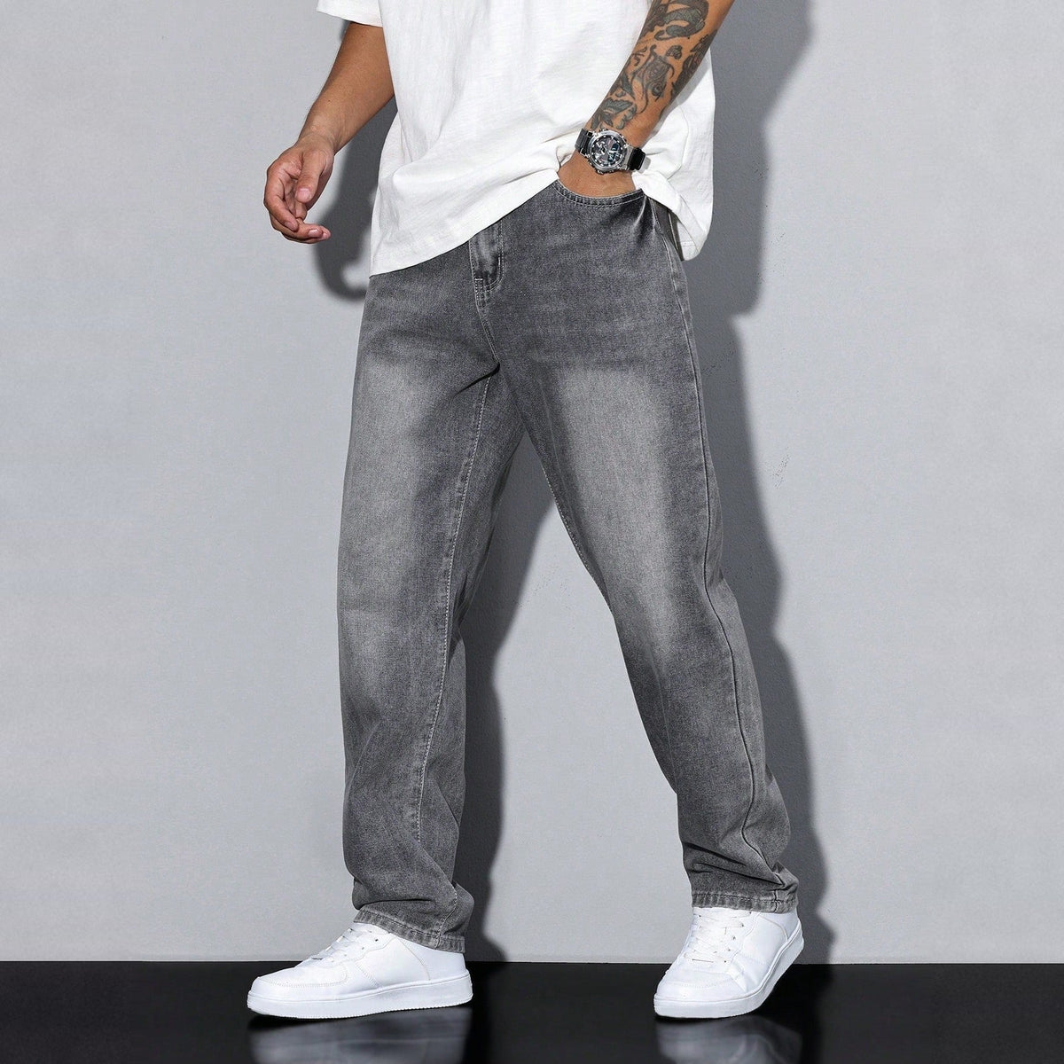 Baggy Jeans Herren | Weite Passform | Used Look-Chaps Herrenmode