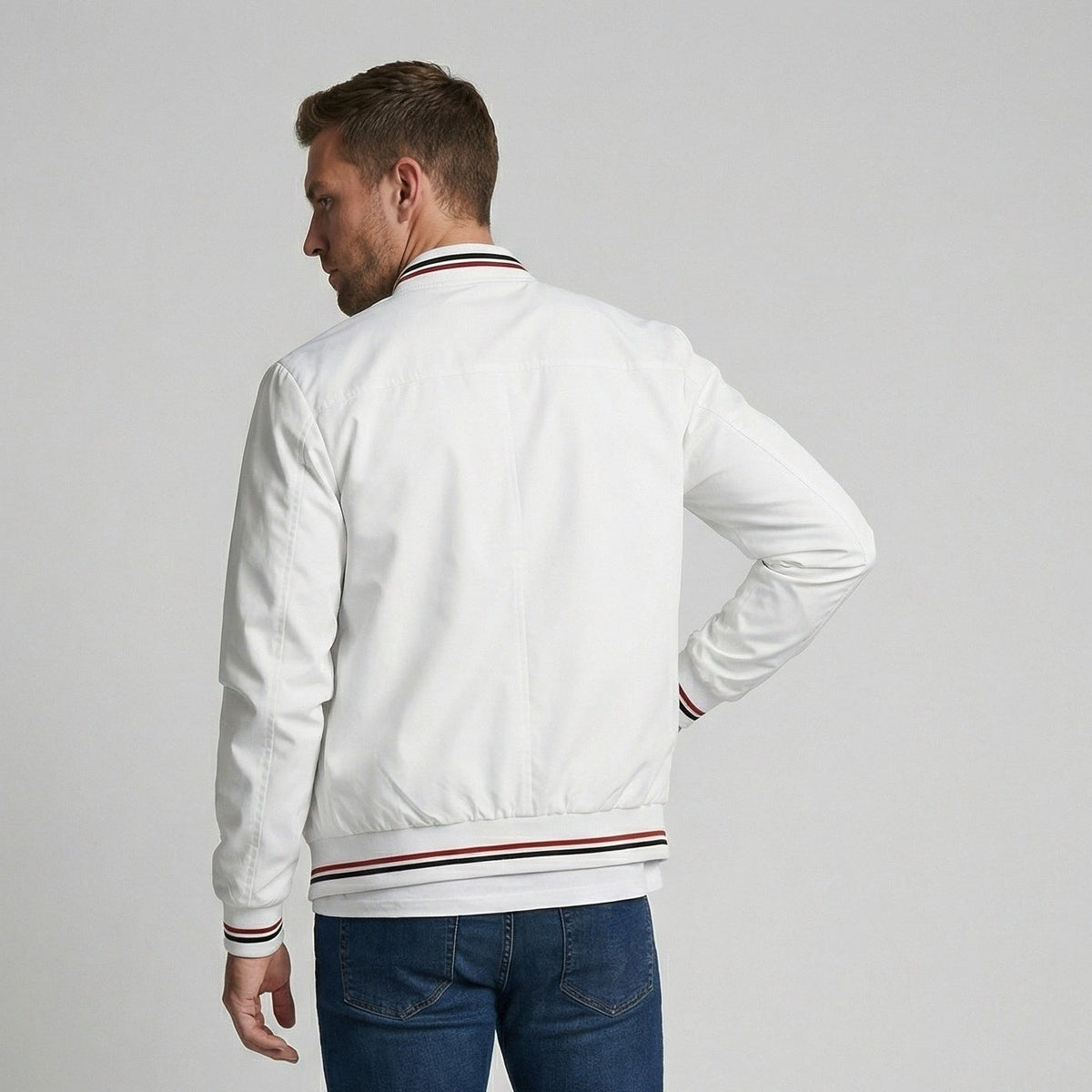 Blouson Herren | Stehkragen | Gestreifte Bündchen | Wasserabweisend