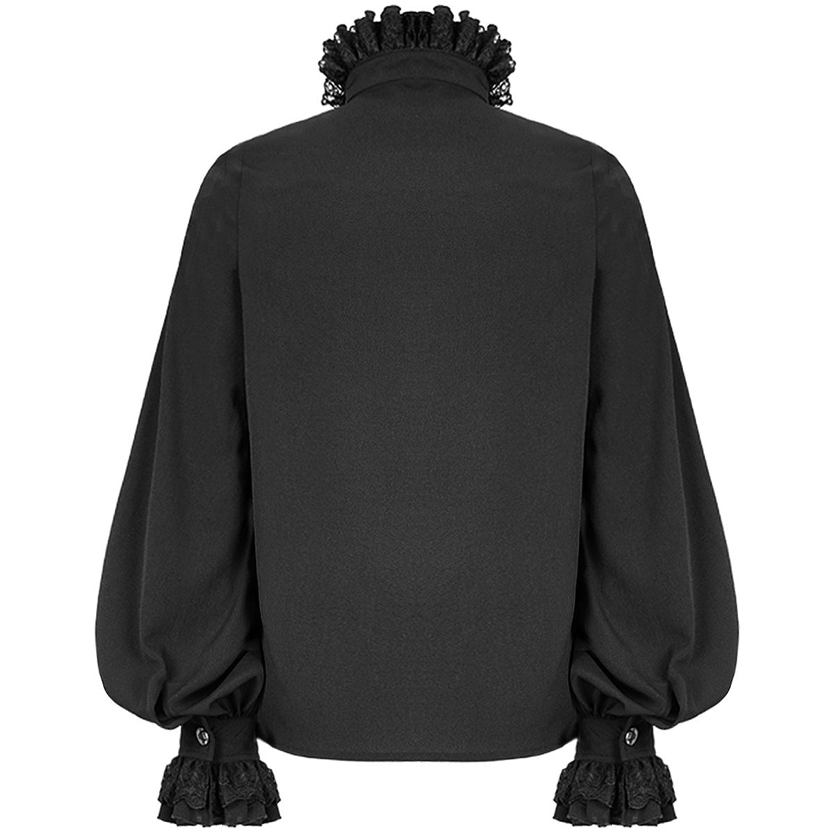 Gothic Rüschenhemd Herren | Plisseefront | Kordelornamente | Spitzenkragen | Schwarz-Chaps Herrenmode