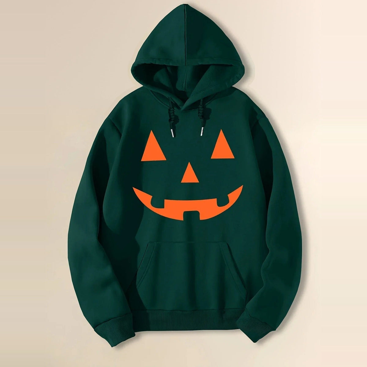 Kürbisgesicht Hoodie | Halloween | Oranger Print | 4 Farben-Grün-S-Chaps Herrenmode