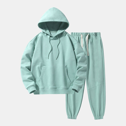Relaxed Jogginganzug Herren | Hoodie und Jogginghose | 7 Farben-Hellgrün-M-Chaps Herrenmode