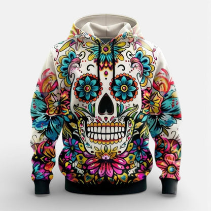 Tag der Toten Hoodie | Totenkopf Blumen Print | 4 Designs