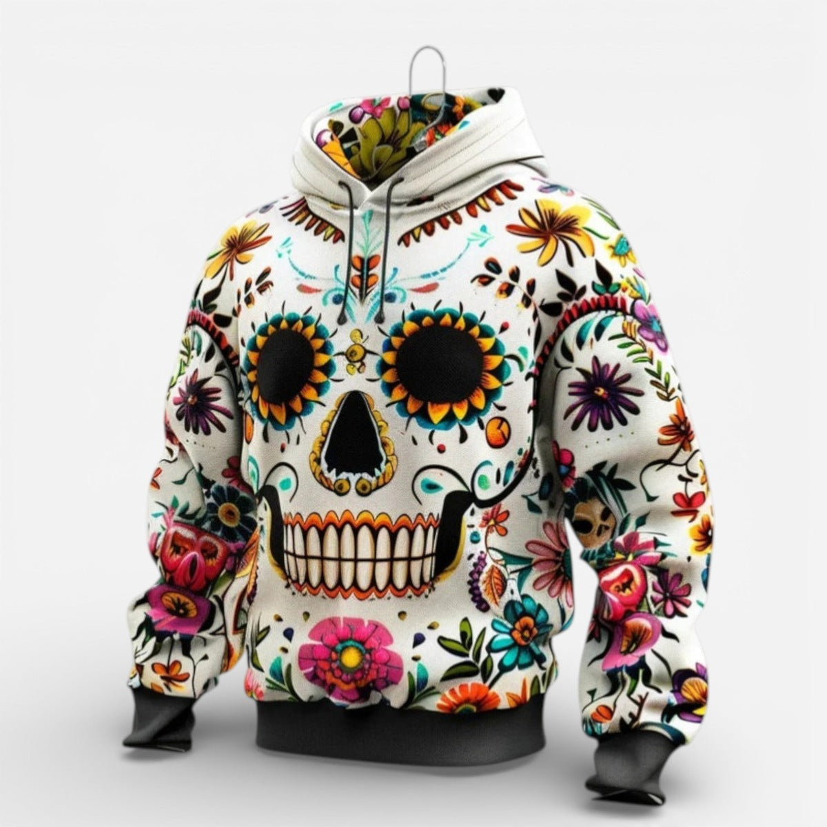 Tag der Toten Hoodie | Totenkopf Blumen Print | 4 Designs