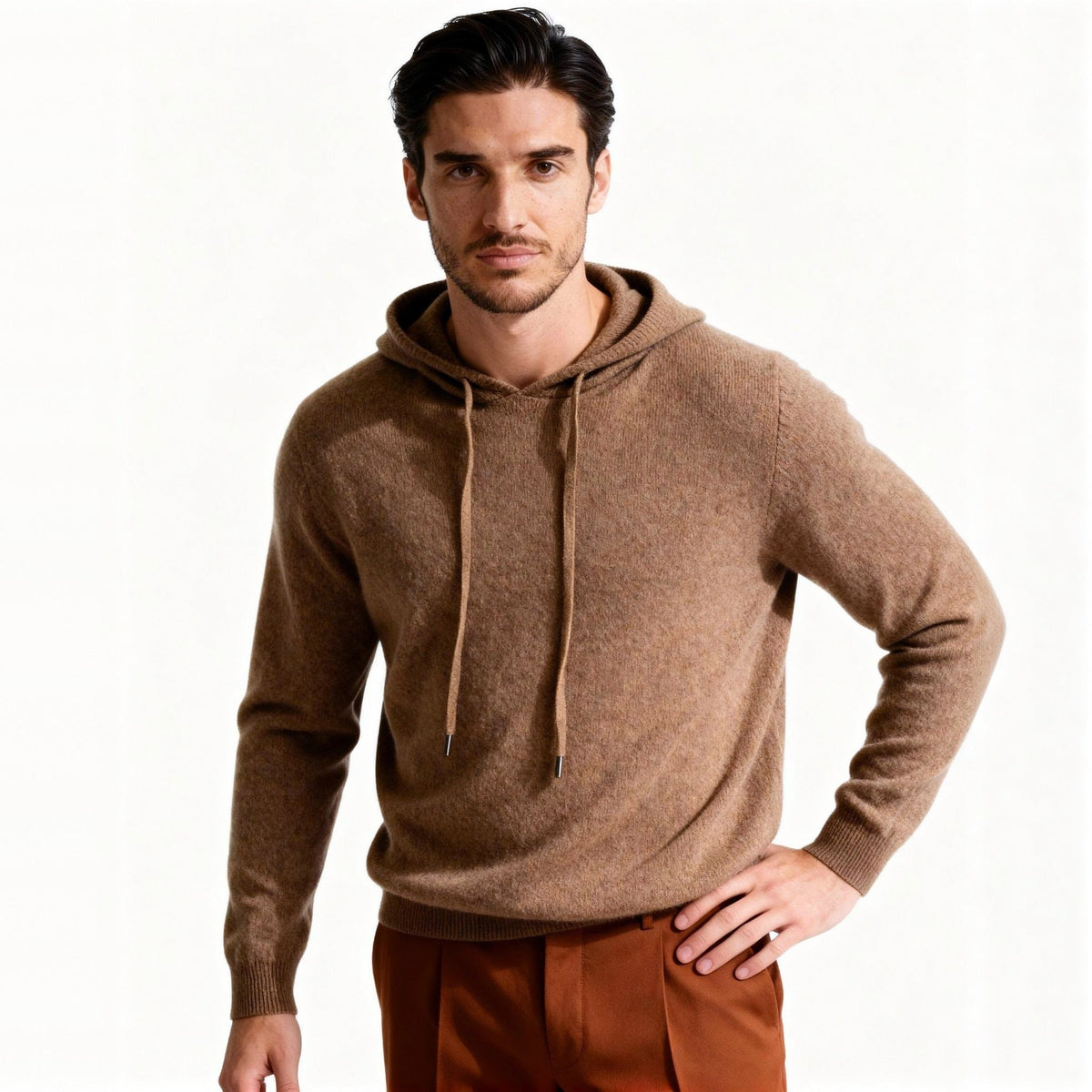 Feinstrick Hoodie Herren | Kordelzug | Langarm | Smart Casual