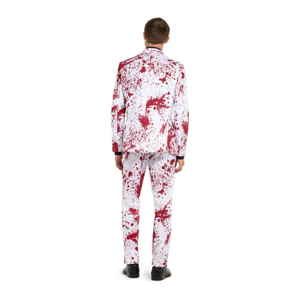 Blutiger Anzug Herren | Weiß | Blutspritzer | Sakko, Hose, Krawatte