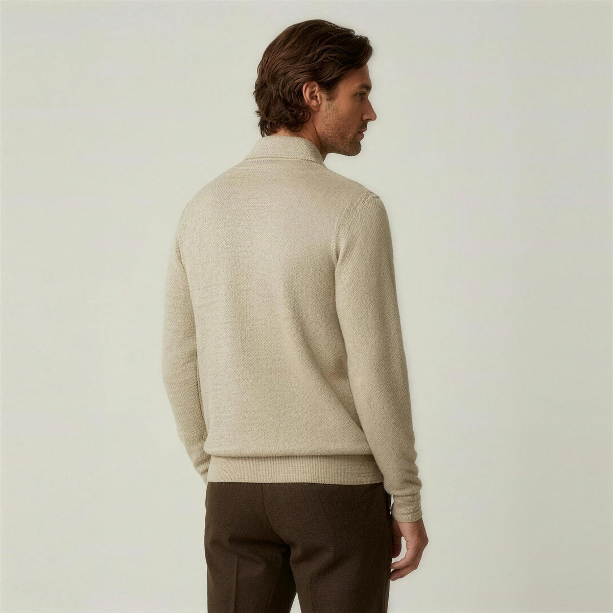 Polopullover mit Reißverschluss Herren | Strukturstrick | Langarm