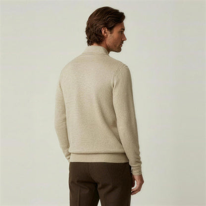 Polopullover mit Reißverschluss Herren | Strukturstrick | Langarm