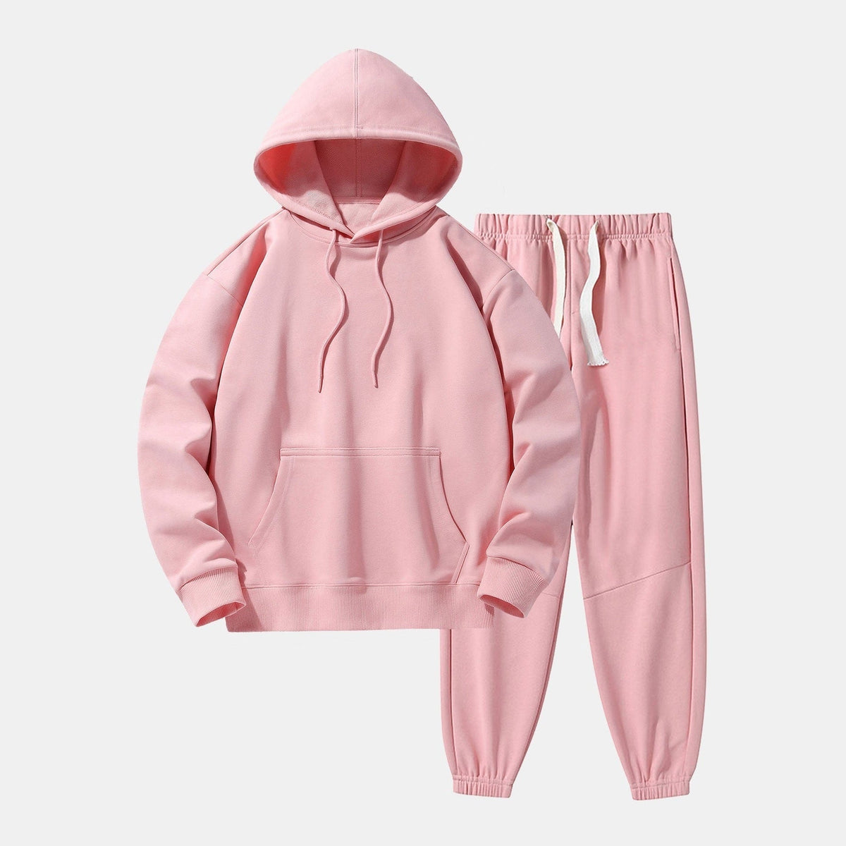 Relaxed Jogginganzug Herren | Hoodie und Jogginghose | 7 Farben-Rosa-M-Chaps Herrenmode