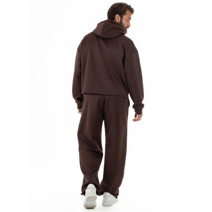 Cropped Hoodie Set Herren | Weite Hose | Braun-Chaps Herrenmode
