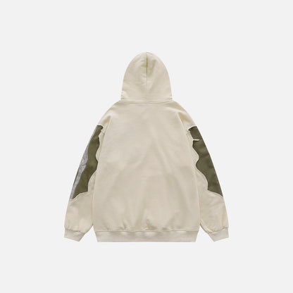 Patchwork Skelett Hoodie Herren | Bestickte Knochen | Oversized | 2 Farben-Chaps Herrenmode